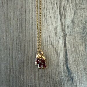 Amber & Rhinestone Gold Necklace